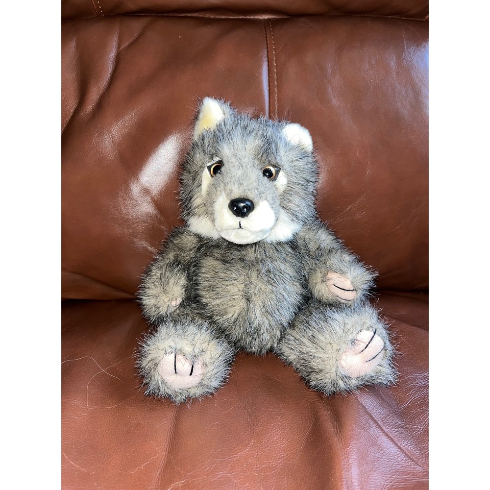 Steven Smith Stuffed‎ Animal Wolf Plush Toy Gray White Small